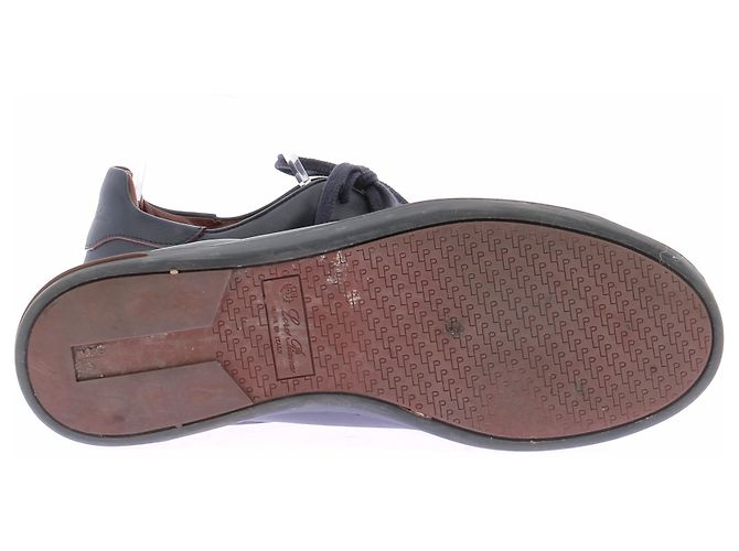 Loro Piana Sneakers in pelle blu navy - vista 5