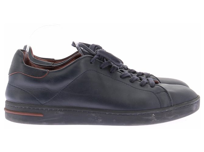 Loro Piana Sneakers in pelle blu navy - vista 6