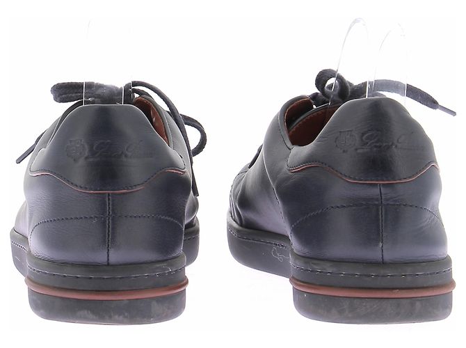 Loro Piana Sneakers in pelle blu navy - vista 7