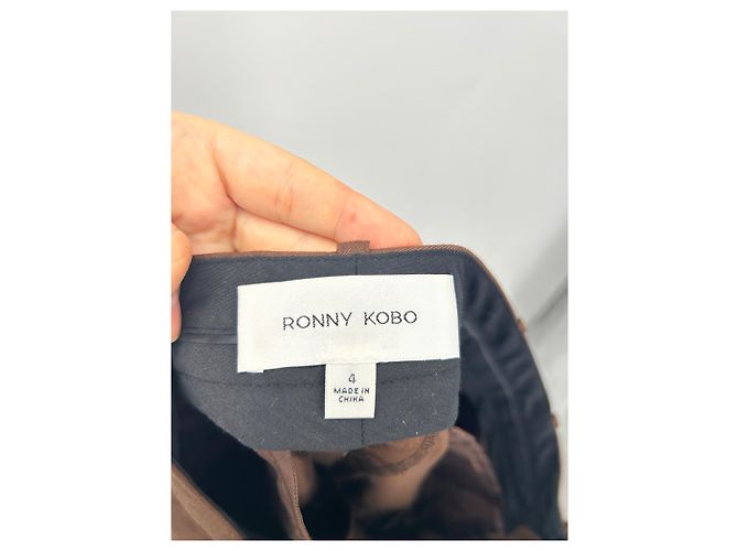 Autre Marque Pantalones marrones RONNY KOBO Castaño - vista 3
