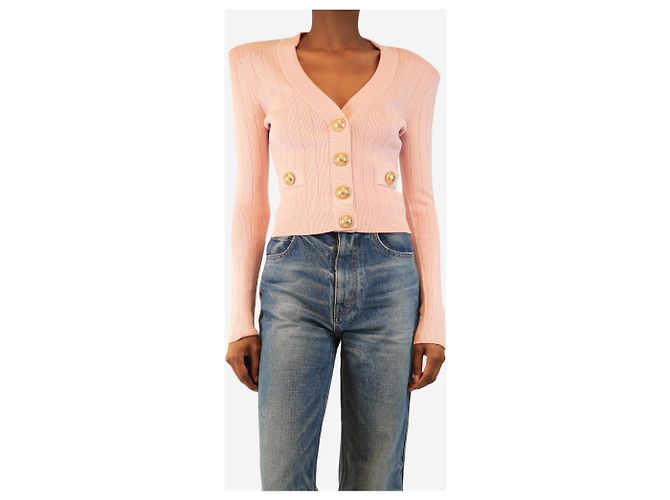 Balmain Rosa Cardigan mit Knöpfen - Größe UK 8 Pink - Ansicht 2