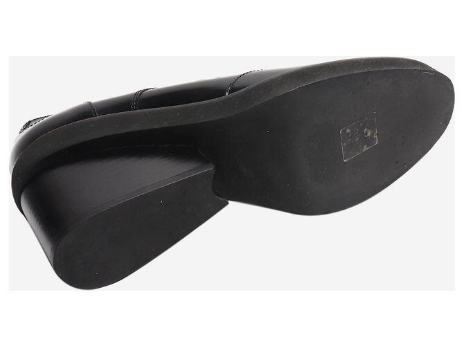 Hermès Schwarze Derby-Absatzschuhe mit breitem Blockabsatz - Größe EU 36 - Ansicht 4