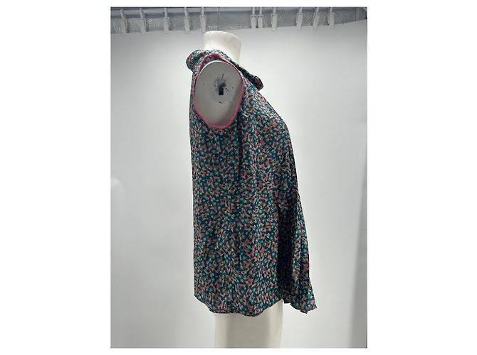 Autre Marque Top de seda estampado sin mangas Multicolor - vista 3
