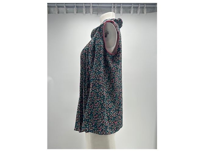 Autre Marque Top de seda estampado sin mangas Multicolor - vista 4