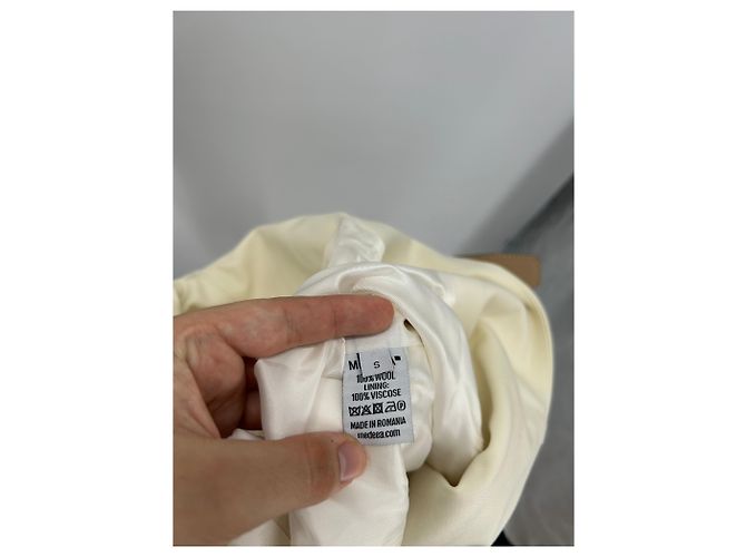 Autre Marque Blazer de lana blanco con cinturón MEDEEA - vista 6