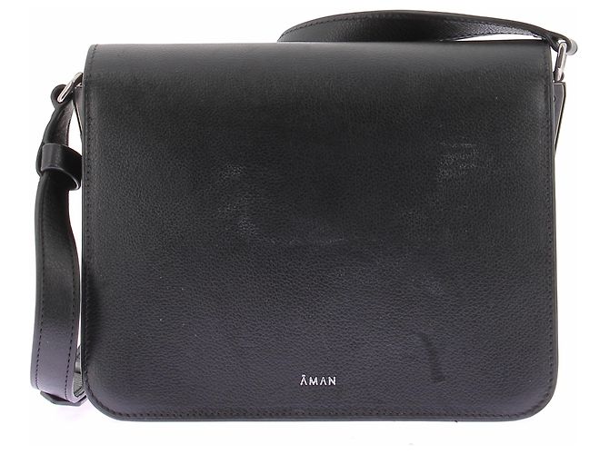 Autre Marque Borsa a mano AMAN in pelle nera Nero - vista 3