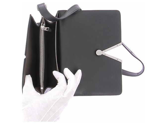 Autre Marque Borsa a mano AMAN in pelle nera Nero - vista 7