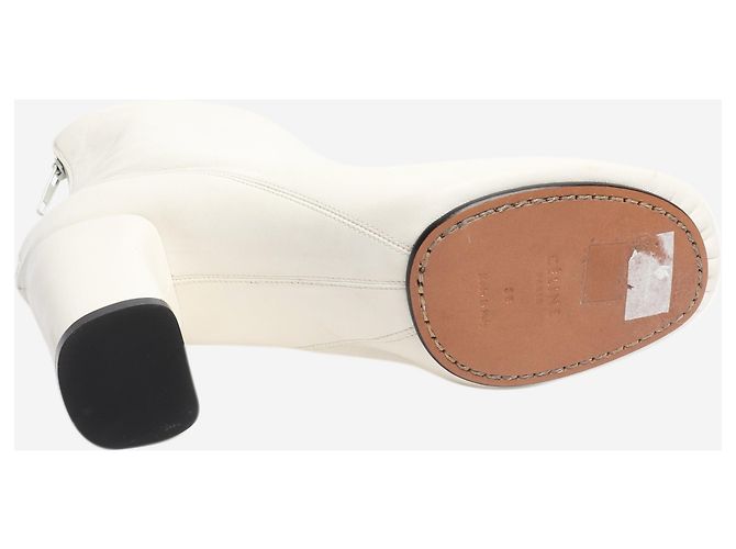 Céline Weiße Leder-Stiefeletten - Größe EU 38 - Ansicht 4