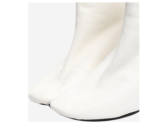 Céline Weiße Leder-Stiefeletten - Größe EU 38 - Ansicht 5