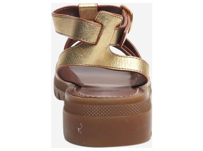 Céline Sandalias Gold Clea Triomphe - talla EU 38 Dorado - vista 4