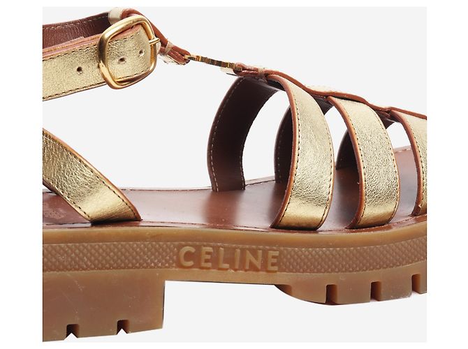Céline Sandalias Gold Clea Triomphe - talla EU 38 Dorado - vista 5
