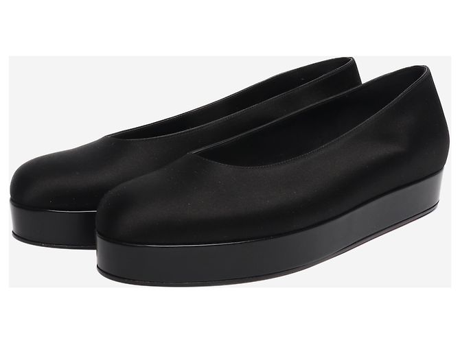 Loro Piana Black satin platform flats - size EU 39.5 - view 2