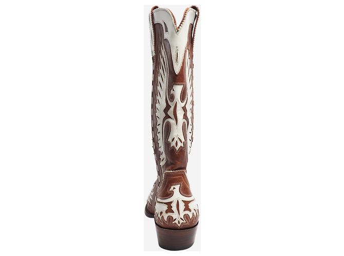 Autre Marque Botas western marrón y blanco - talla EU 39 Castaño - vista 3