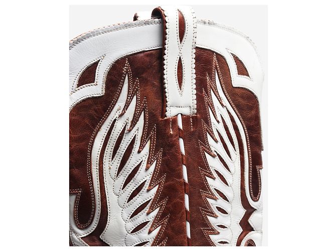 Autre Marque Botas western marrón y blanco - talla EU 39 Castaño - vista 4