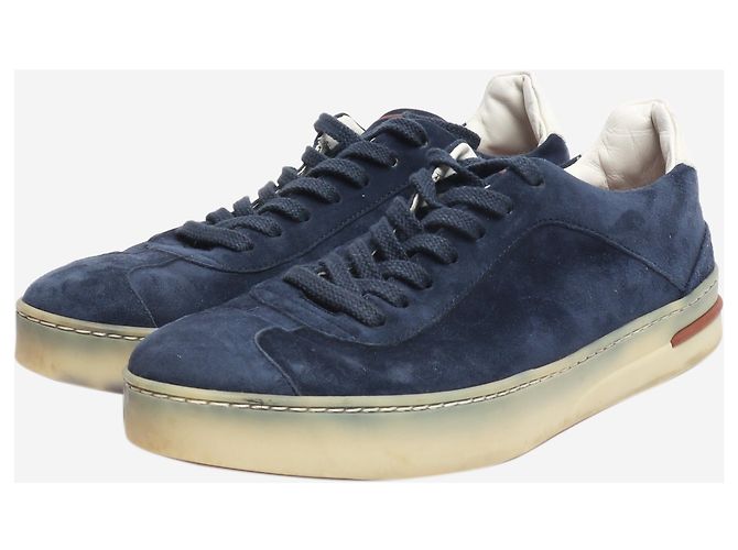 Loro Piana Baskets en daim bleu marine - taille EU 39 - vue 2