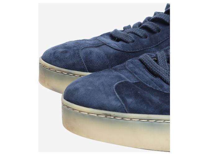 Loro Piana Baskets en daim bleu marine - taille EU 39 - vue 3