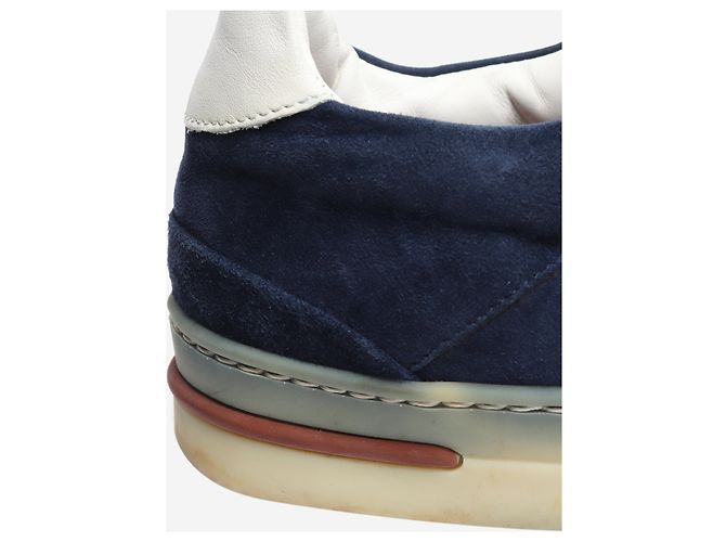 Loro Piana Baskets en daim bleu marine - taille EU 39 - vue 6
