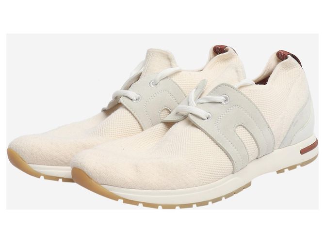 Loro Piana Strick-Sneaker in Creme - Größe EU 39 Roh - Ansicht 2