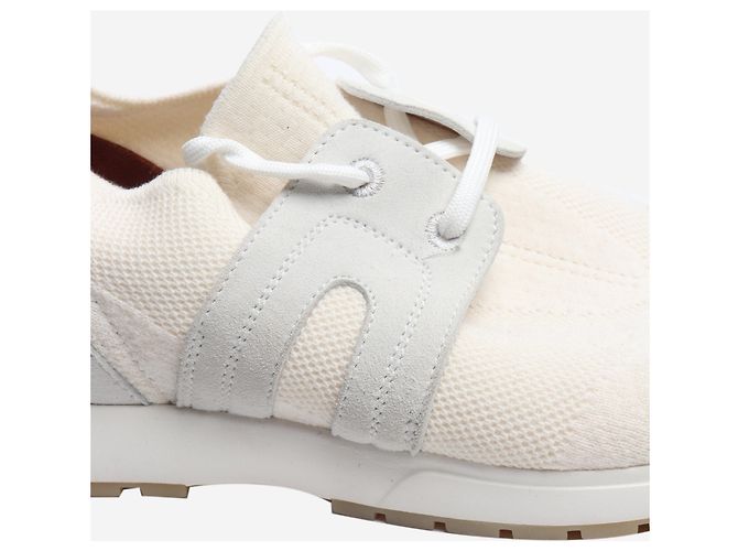 Loro Piana Strick-Sneaker in Creme - Größe EU 39 Roh - Ansicht 4
