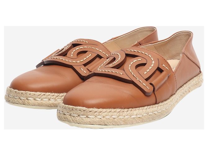 Tod's Espadrilles in pelle marrone - taglia EU 39 - vista 2