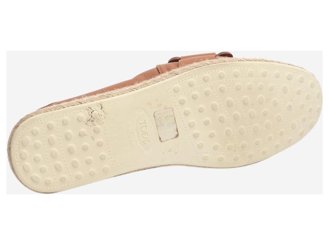 Tod's Espadrilles in pelle marrone - taglia EU 39 - vista 5
