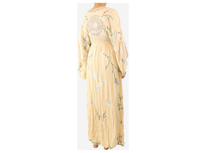 Autre Marque Maxikleid mit Blumenmuster in Creme - Größe M - Ansicht 2