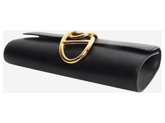 Hermès Clutch in pelle nera Egee Nero - vista 3