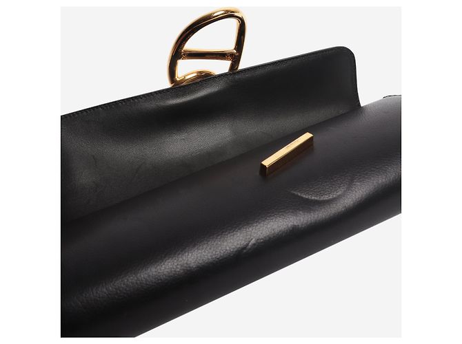 Hermès Clutch in pelle nera Egee Nero - vista 4