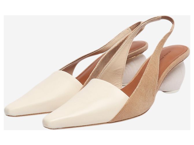 Rejina Pyo Neutrale Connie Slingback-Pumps - Größe EU 37 Roh - Ansicht 2