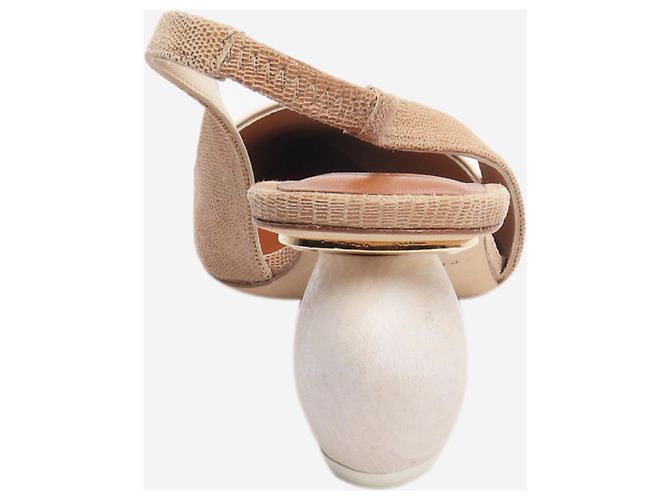 Rejina Pyo Neutrale Connie Slingback-Pumps - Größe EU 37 Roh - Ansicht 3