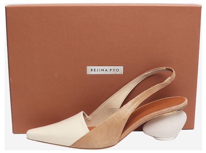 Rejina Pyo Neutrale Connie Slingback-Pumps - Größe EU 37 Roh - Ansicht 6