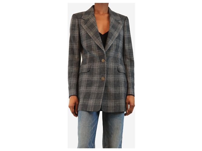 Acne Grauer Karo-Blazer - Größe UK 6 - Ansicht 3