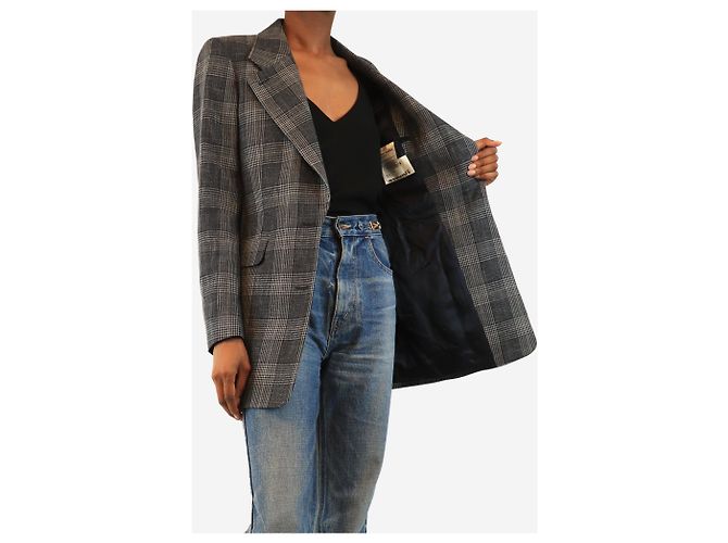 Acne Grauer Karo-Blazer - Größe UK 6 - Ansicht 4