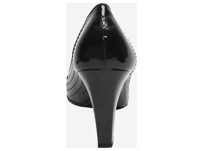 Chanel Schwarze Pumps aus perforiertem Leder - Größe EU 40.5 - Ansicht 3