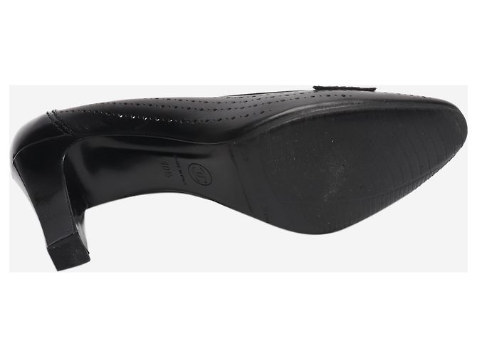 Chanel Schwarze Pumps aus perforiertem Leder - Größe EU 40.5 - Ansicht 4