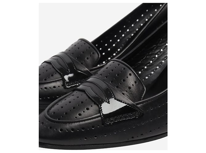 Chanel Schwarze Pumps aus perforiertem Leder - Größe EU 40.5 - Ansicht 5
