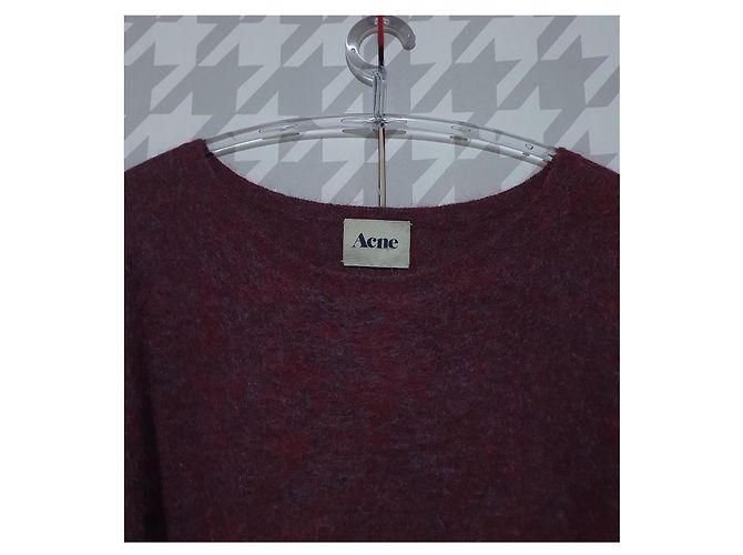 Acne Studios Vestido de punto en mezcla de lana y mohair burdeos - vista 3