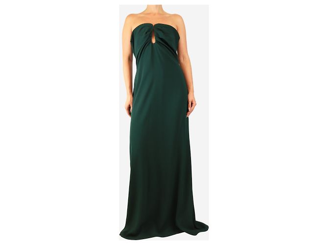 Roland Mouret Maxikleid mit Cape in Smaragdgrün - Größe UK 14 - Ansicht 4
