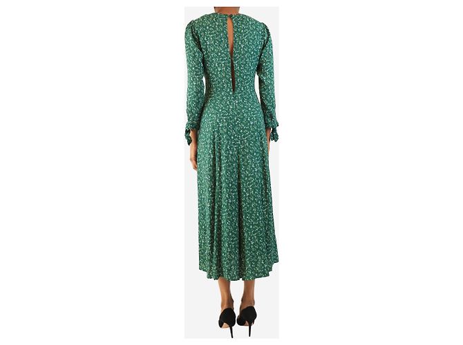 Reformation Grünes Midi-Kleid mit Blumenmuster - Größe UK 8 - Ansicht 2