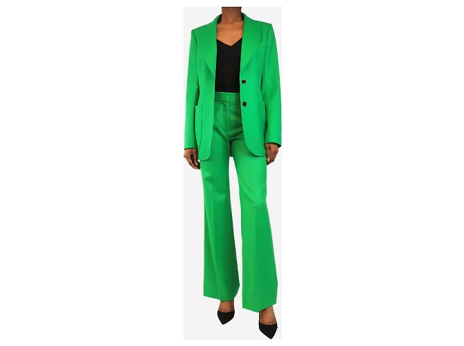 Bella Freud Conjunto de traje de dos piezas de lana verde - talla UK 6 - vista 3