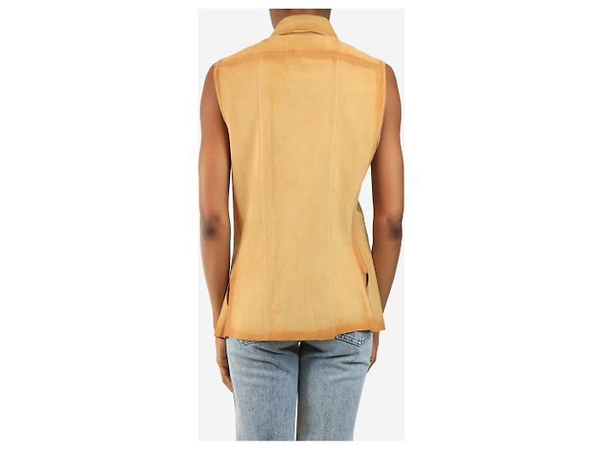 Roberto Cavalli Camisa sin mangas de ante neutro - talla XS - vista 2