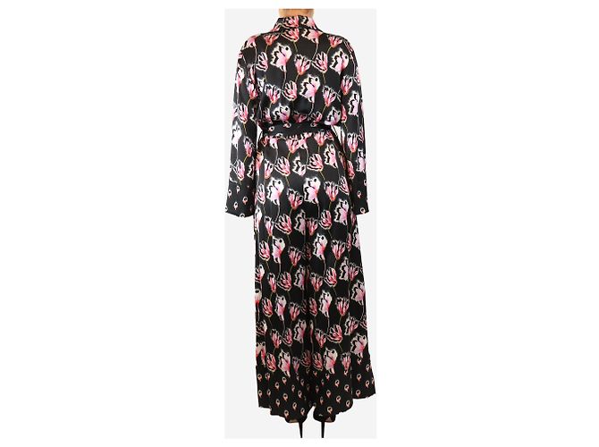 Alice by Temperley Mono floral con cinturón negro y rosa - talla UK 14 - vista 2