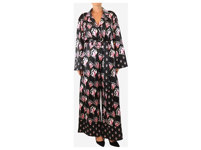 Alice by Temperley Mono floral con cinturón negro y rosa - talla UK 14 - vista 3