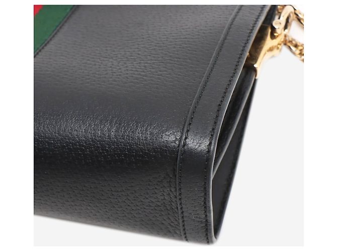 Gucci Bolsa de ombro com corrente em couro Ophidia preto - vista 15