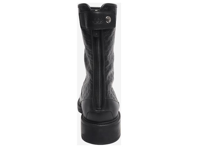 Schwarze Guccissima Leder-Ankle-Boots - Größe EU 35.5 - Ansicht 3