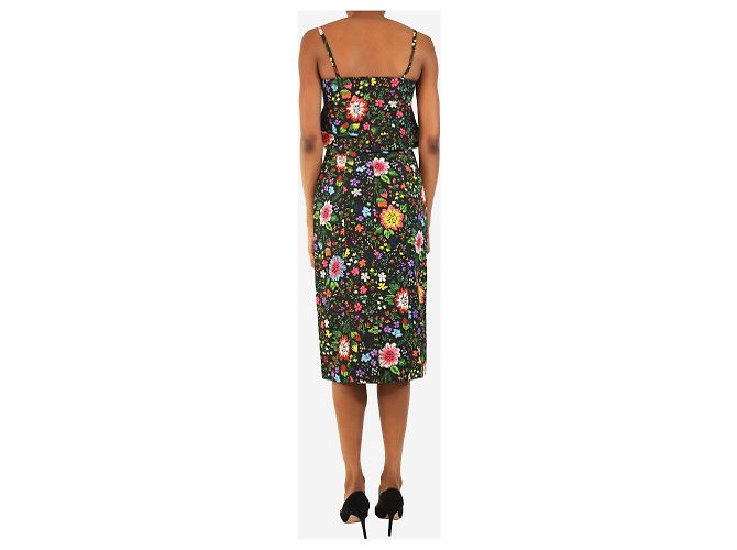 Victoria Beckham Vestido midi com estampa floral preta - tamanho UK 6 Preto - vista 2