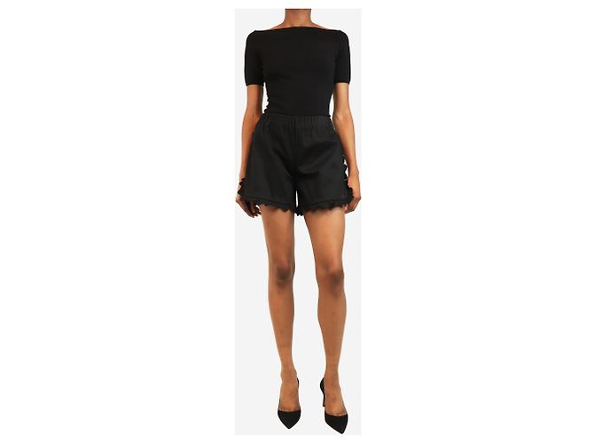 Autre Marque Schwarze Mini-Shorts mit Rüschen - Größe XXS - Ansicht 2