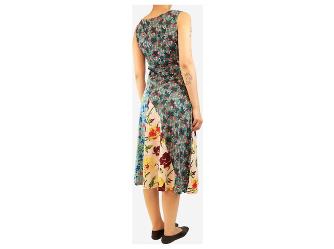Weekend Max Mara Ärmelloses grünes Midi-Kleid mit Blumenmuster - Größe S - Ansicht 2