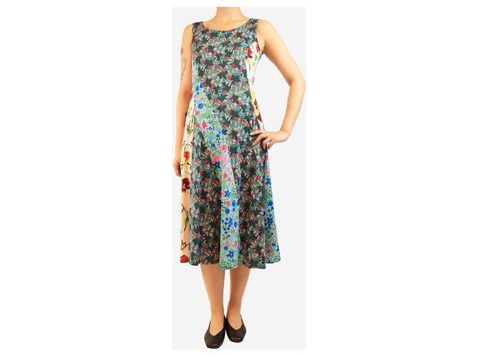 Weekend Max Mara Ärmelloses grünes Midi-Kleid mit Blumenmuster - Größe S - Ansicht 3