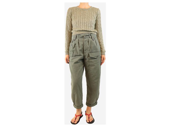 Saint Laurent Grüne Cargo-Hose - Größe UK 12 - Ansicht 2